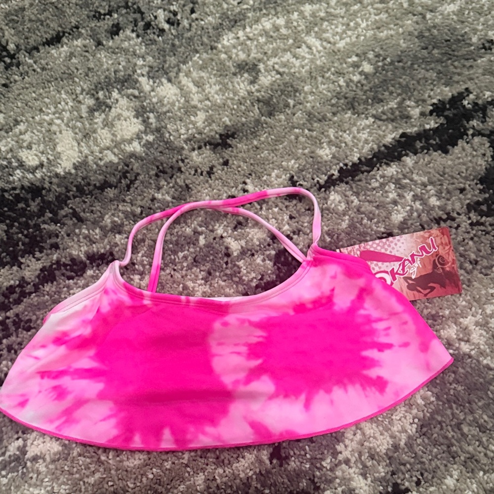 NWT Kids Pink Tie-Dye Swim Top